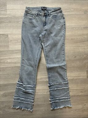 A.Z.I Frayed Hem Gray Wide Leg Jeans